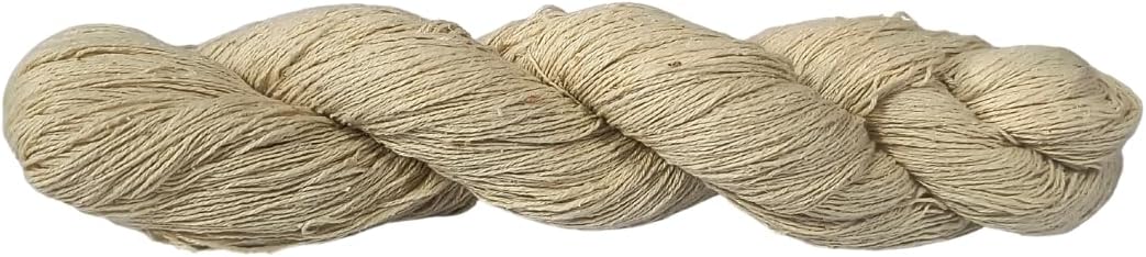 Premium 100% Eri Silk Yarn – Natural Color | 30/3 NM Laceweight | Soft Ahimsa Peace Silk for Weaving | Eco-Friendly |50 g x 1 Count
