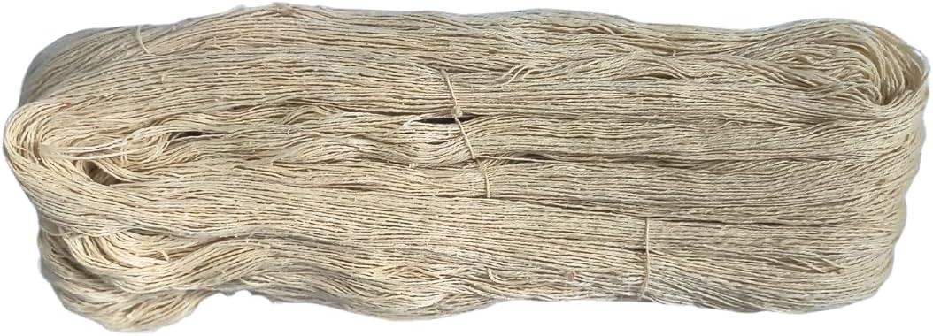 Premium 100% Eri Silk Yarn – Natural Color | 30/3 NM Laceweight | Soft Ahimsa Peace Silk for Weaving | Eco-Friendly |50 g x 1 Count