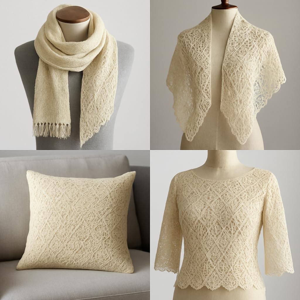 Premium 100% Eri Silk Yarn – Natural Color | 30/3 NM Laceweight | Soft Ahimsa Peace Silk for Weaving | Eco-Friendly |50 g x 1 Count