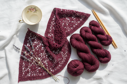 Knitsilk 3 Ply 100% Mulberry Silk Lace Weight Yarn –Plum(50g / 260 Yards)