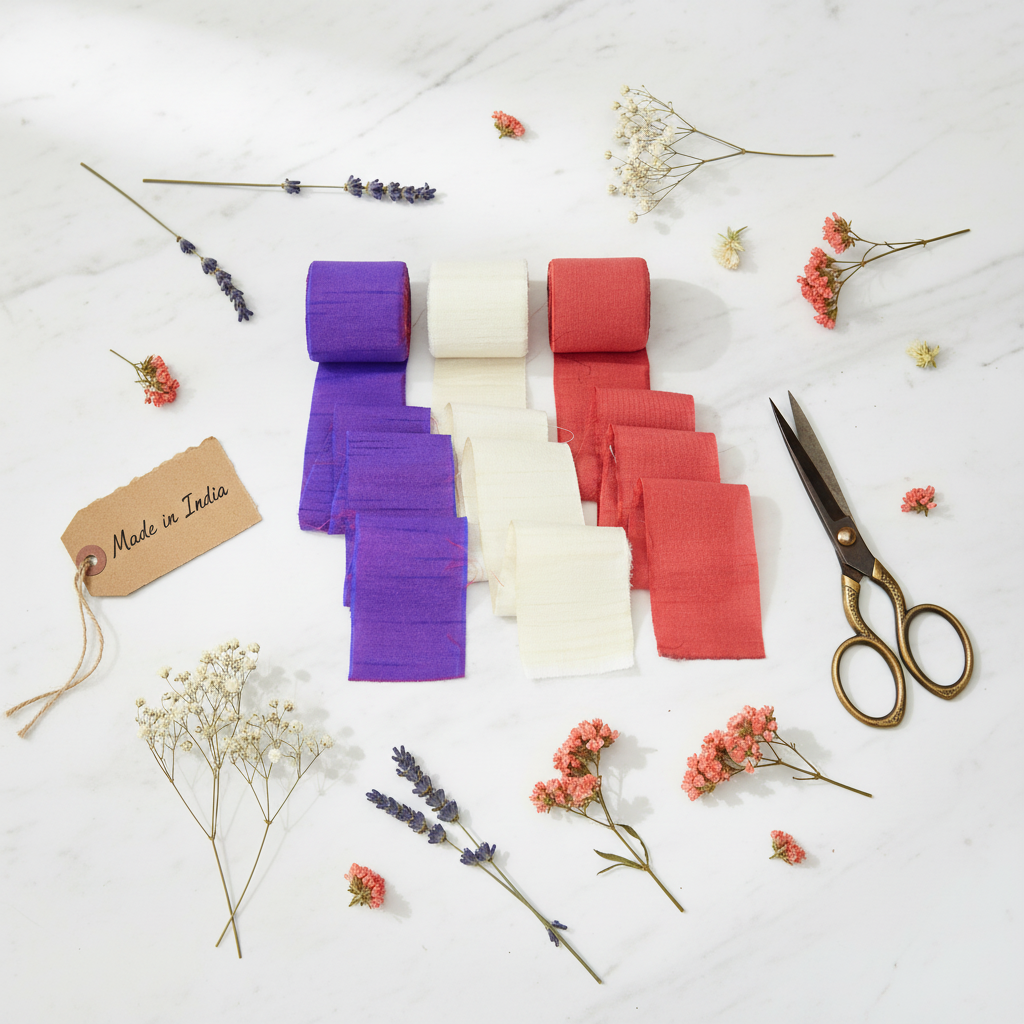 Knitsilk Luxurious Dupioni Satin Ribbon (1.5 "x 7yds x 3count), Purple & Red Ribbon Set for Gift Wrapping, Decorating Bouquet Wrap and Crafts