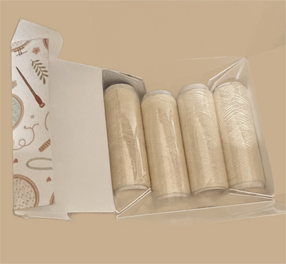 Mulberry Silk Embroidery Thread - Natural Cream - Pack of 8 Tubes (100m Each)