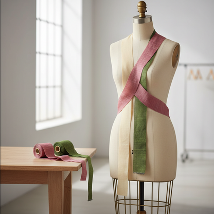 Knitsilk Luxurious Dupioni Satin Ribbon (1.5 "x 7yds x 3count),Green and Cream  Ribbon Set for Gift Wrapping, Decorating Bouquet Wrap and Crafts