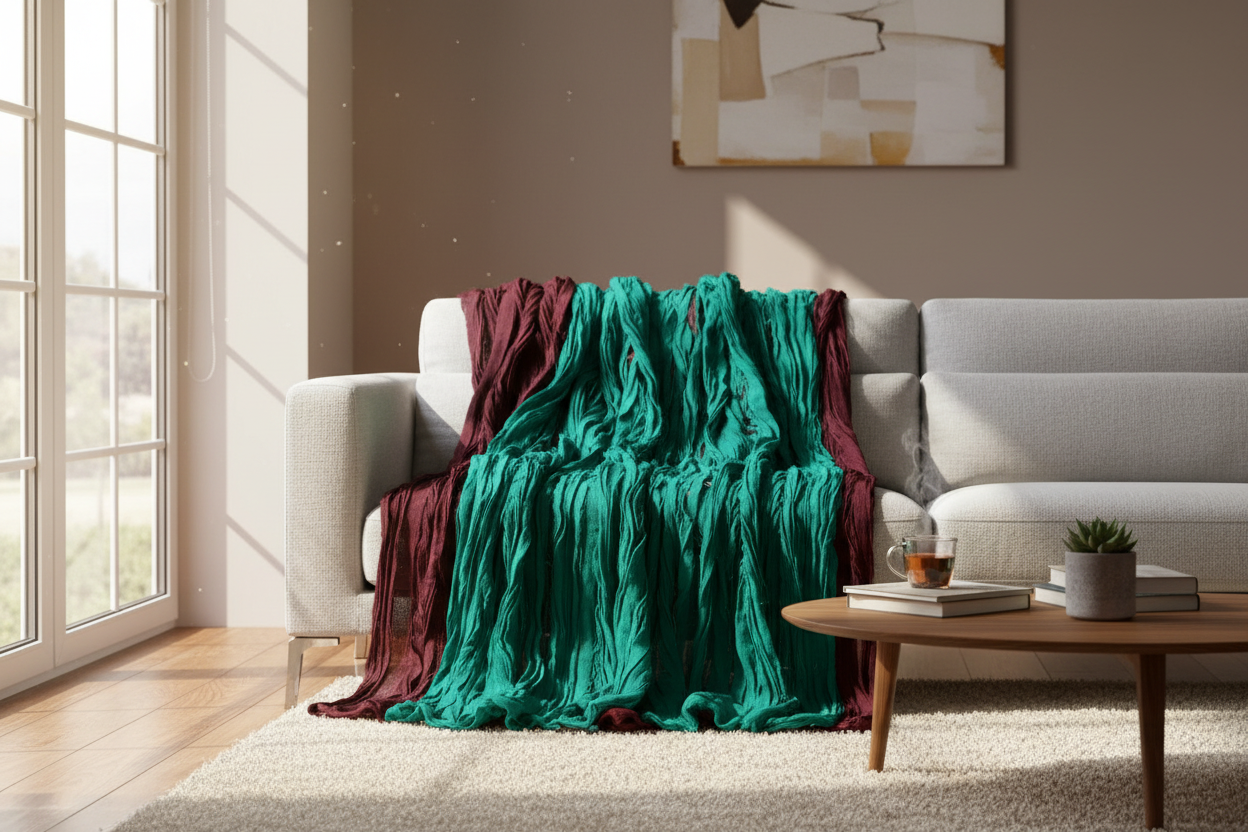 Knitsilk Super Bulky Hand Dyed Soft Sari Silk & Chiffon Ribbon Yarn, Brown and Green