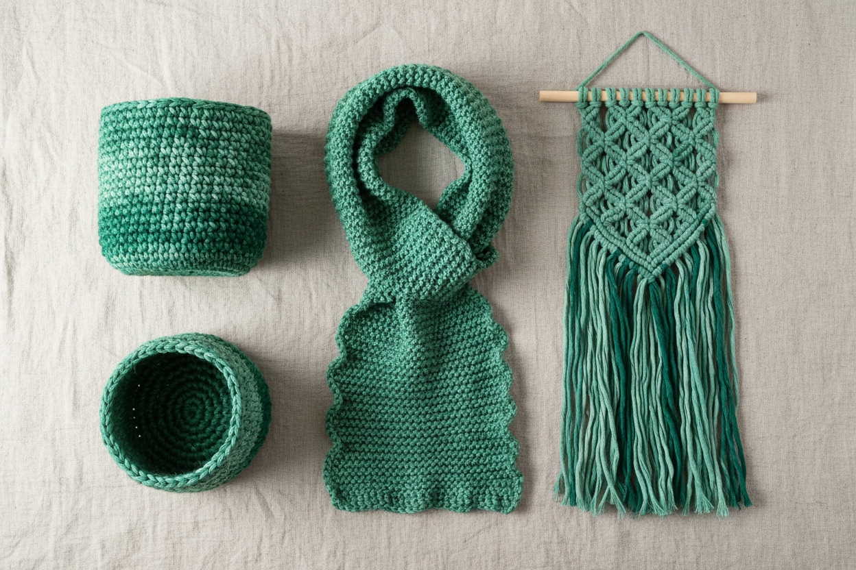 Knitsilk Recycled Sari Silk Ribbon |Best for Crochet, Knitting and Jewelry Making |50 GMS-30Yards-Green Ombre