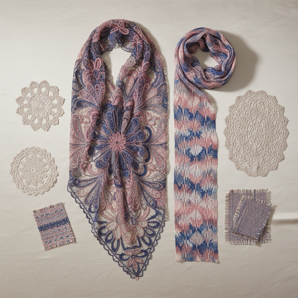 Knitsilk 3 Ply 100% Mulberry Silk Lace Weight Yarn –Blue and Grey(50g / 260 Yards)