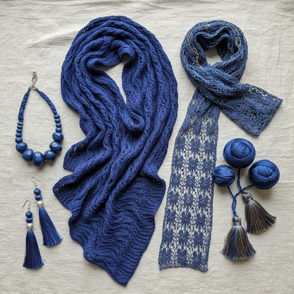 Knitsilk Premium Recycled Sari Silk Yarn – Royal blue Color (100 Grams)