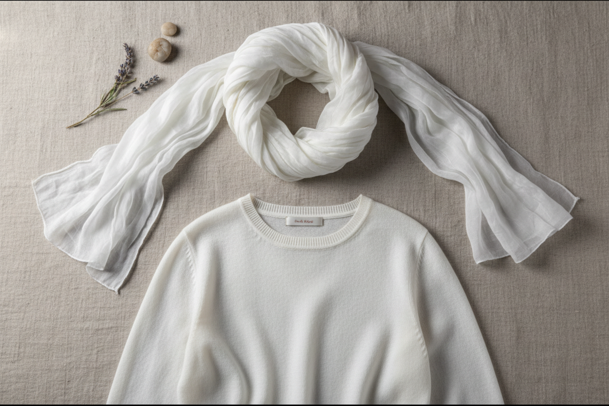 Knitsilk Super Bulky Hand?Dyed Soft Sari Silk & Chiffon Ribbon Yarn, White