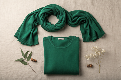 Knitsilk Super Bulky Hand Dyed Soft Sari Silk & Chiffon Ribbon Yarn, Green