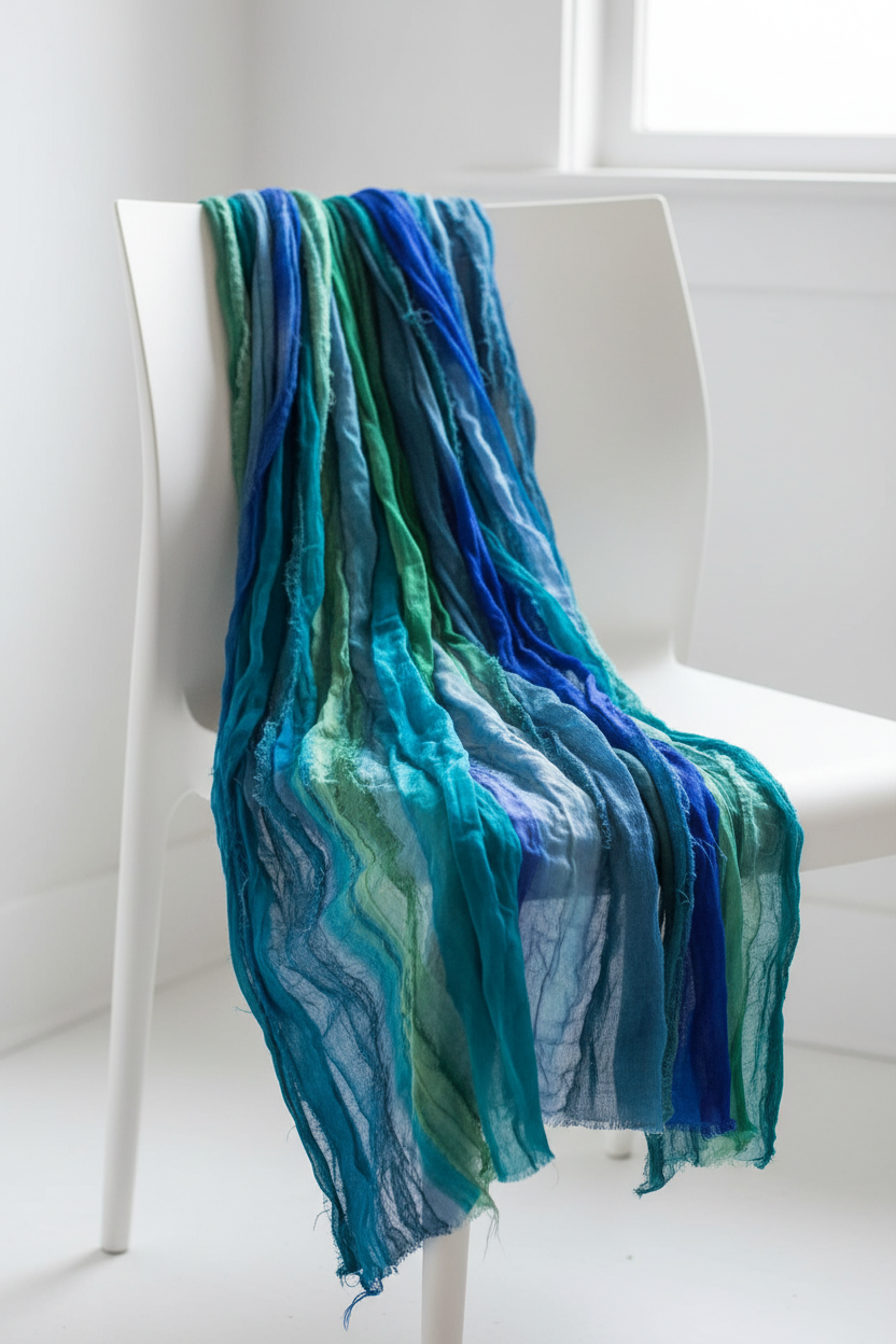 Knitsilk Super Bulky Recycled Sari Silk Ribbon Yarn | 50 GMS-25+ Yards |Blue galaxy