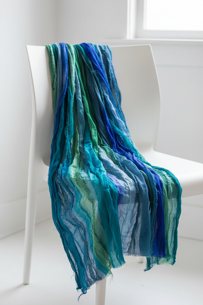 Knitsilk Super Bulky Recycled Sari Silk Ribbon Yarn | 50 GMS-25+ Yards |Blue galaxy