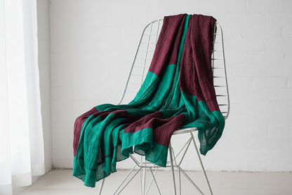 Knitsilk Super Bulky Hand Dyed Soft Sari Silk & Chiffon Ribbon Yarn, Brown and Green