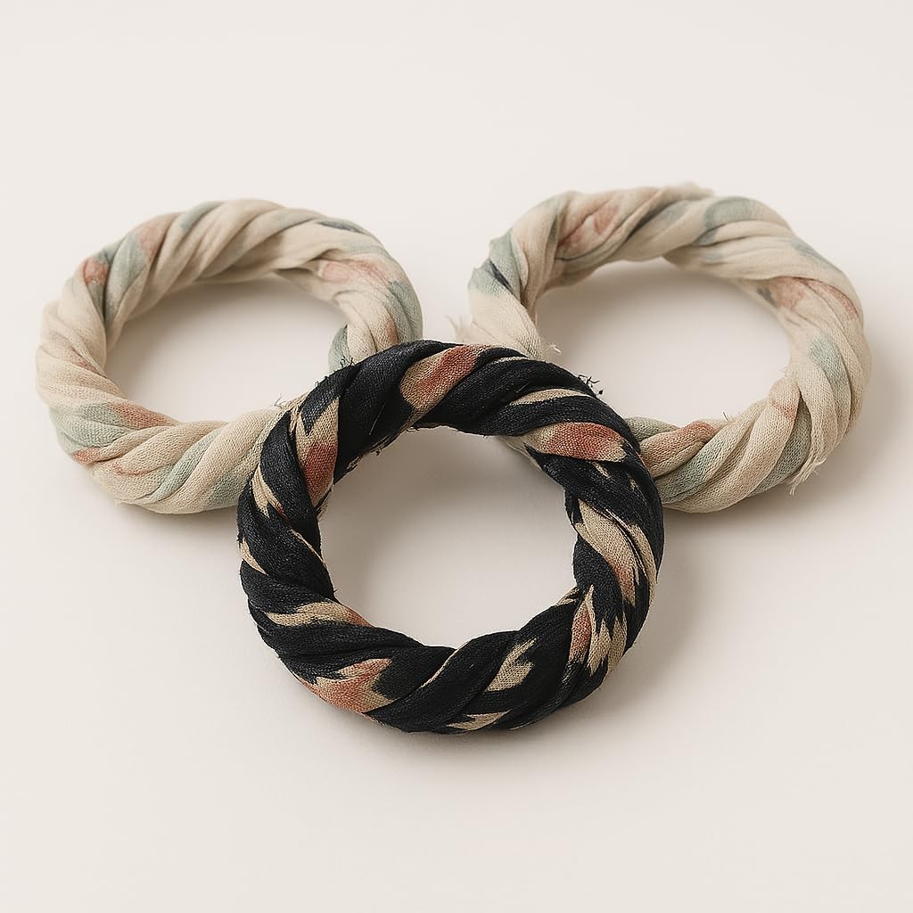 Knitsilk 100% Silk Chiffon Frayed Bulky Printed Ribbon – 25 Yards × 2 Pack