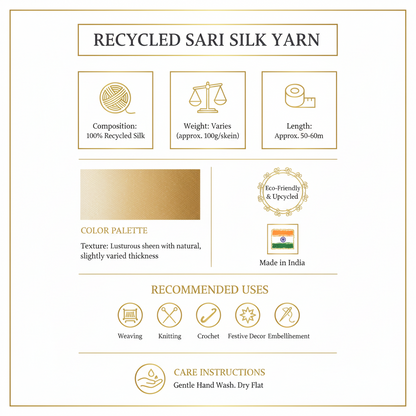 Knitsilk Recycled Sari Silk Ribbon Yarn — Super Bulky Lemon (50g / 30 yd)