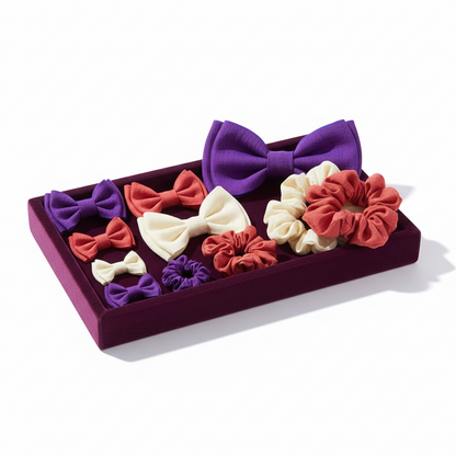 Knitsilk Luxurious Dupioni Satin Ribbon (1.5 "x 7yds x 3count), Purple & Red Ribbon Set for Gift Wrapping, Decorating Bouquet Wrap and Crafts