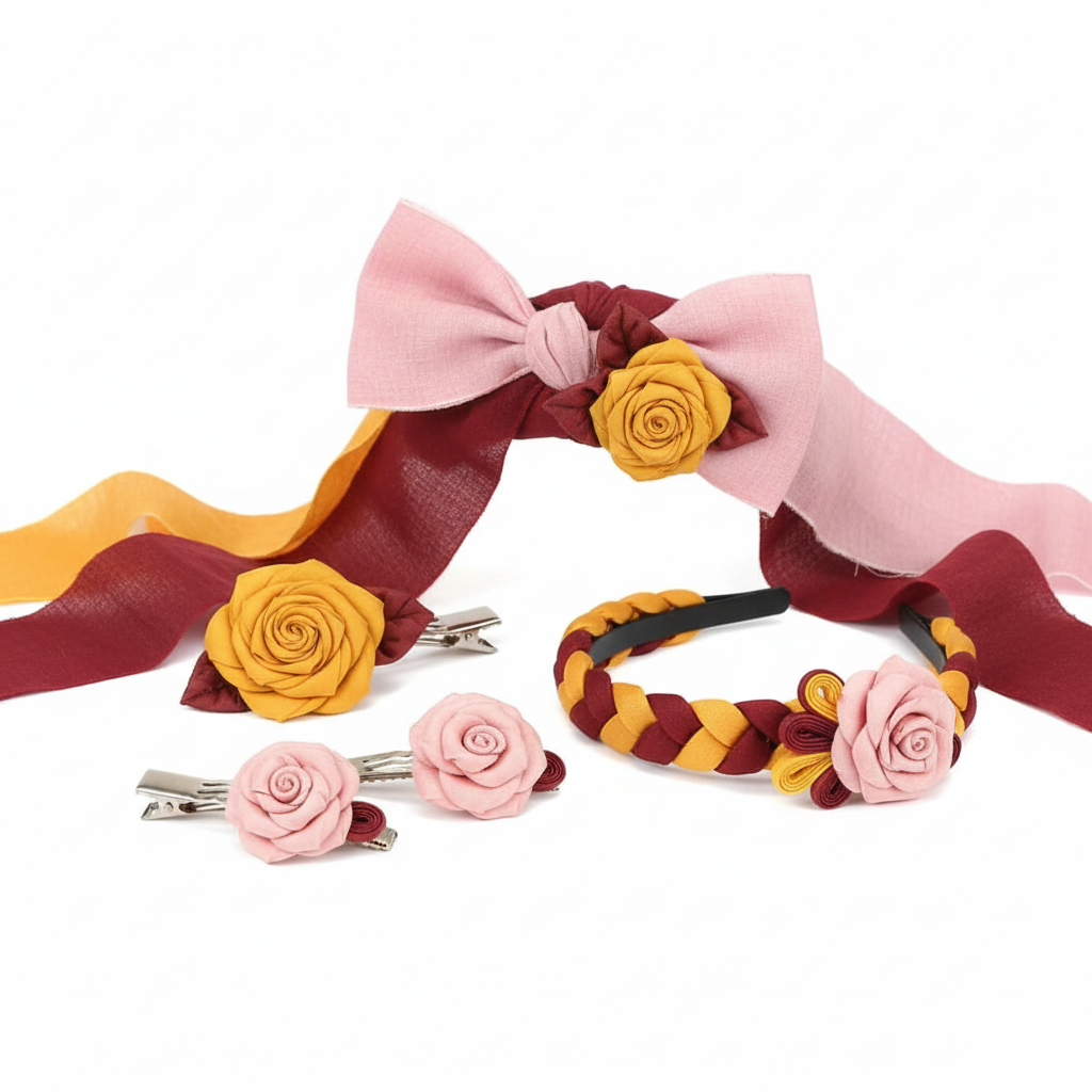 Knitsilk Luxurious Dupioni Satin Ribbon (1.5 "x 7yds x 3count), Red and Yellow  Ribbon Set for Gift Wrapping, Decorating Bouquet Wrap and Crafts