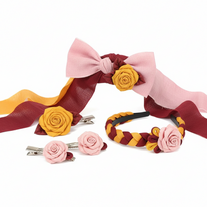 Knitsilk Luxurious Dupioni Satin Ribbon (1.5 "x 7yds x 3count), Red and Yellow  Ribbon Set for Gift Wrapping, Decorating Bouquet Wrap and Crafts