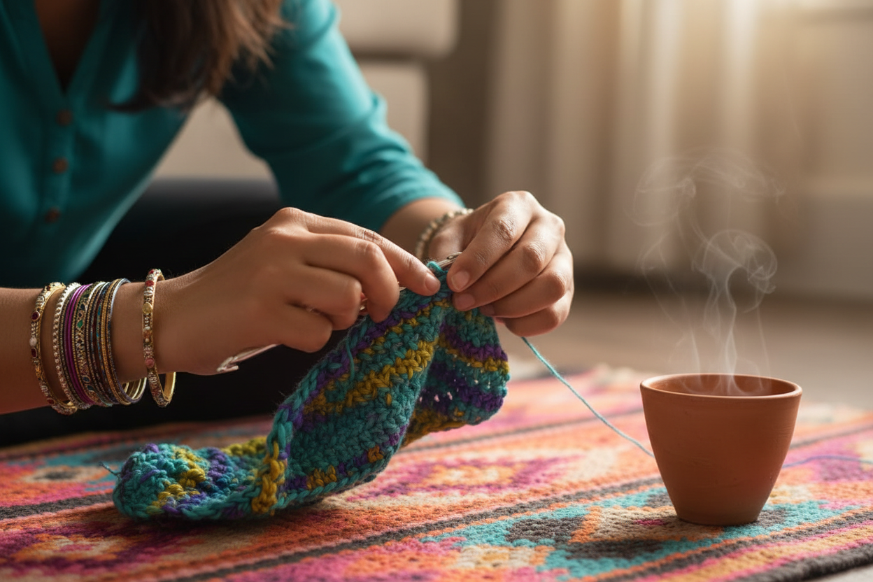 Knitsilk Recycled Sari Silk Ribbon Yarn — Super Bulky Tye and Dye(50g / 30 yd)