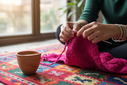 Knitsilk Recycled Sari Silk Ribbon Yarn — Super Bulky Pink (50g / 30 yd)