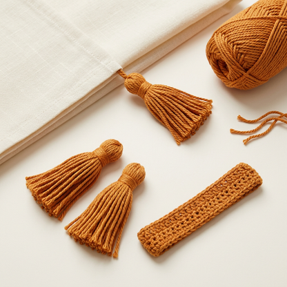 Project inspiration: Amber Spice CottonPearl handmade tassels and crochet trim