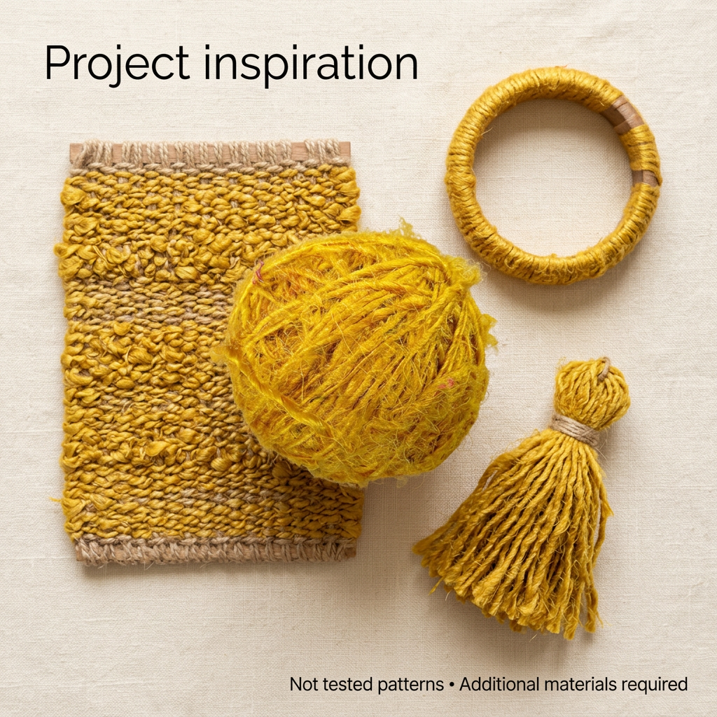 Yellow sari silk woven panel, wrapped bangle and tassel project inspiration; not tested patterns, additional materials required.