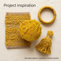 Yellow sari silk woven panel, wrapped bangle and tassel project inspiration; not tested patterns, additional materials required.
