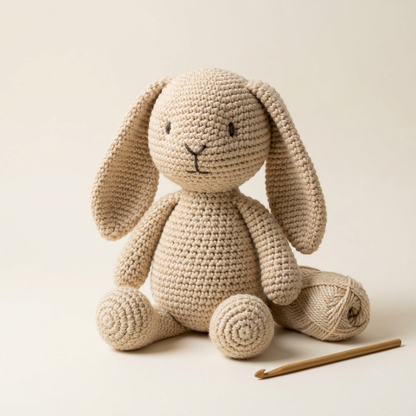 Project inspiration: Champagne Sand CottonPearl decorative amigurumi bunny