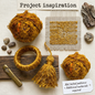 Mustard recycled sari silk woven panel, wrapped bangle and tassel project inspiration; not tested patterns, additional materials required.