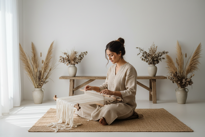 Knitsilk Recycled Mulberry Sari Silk Ribbon Yarn | 10 x 1-Yard Pieces | Natural Undyed Dyeable Frayed Strips for Knitting, Mixed Media, & DIY Crafts