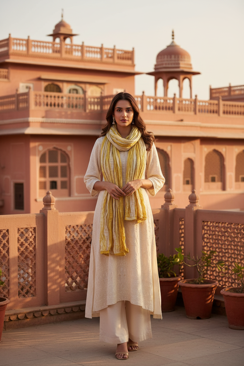 Knitsilk Recycled Shibori Sari Silk Ribbon Yarn-Yellow | Best for Crochet, Knitting, and Embroidery |50 GMS-30 Yards