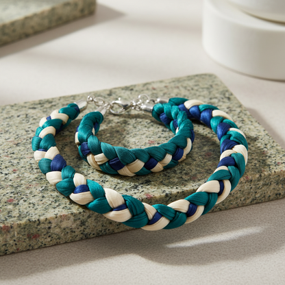 Knitsilk Luxurious Dupioni Satin Ribbon (1.5 "x 7yds x 3count), Blue & Green Ribbon Set for Gift Wrapping, Decorating Bouquet Wrap and Crafts