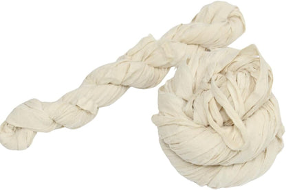 Khadi Cotton Ribbon Yarn – 100% Natural Matte Ribbon • 22 Yards (70 g) – For Knitting, Crocheting & Crafts