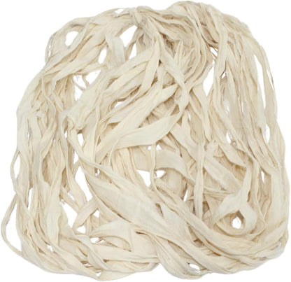 Khadi Cotton Ribbon Yarn – 100% Natural Matte Ribbon • 22 Yards (70 g) – For Knitting, Crocheting & Crafts