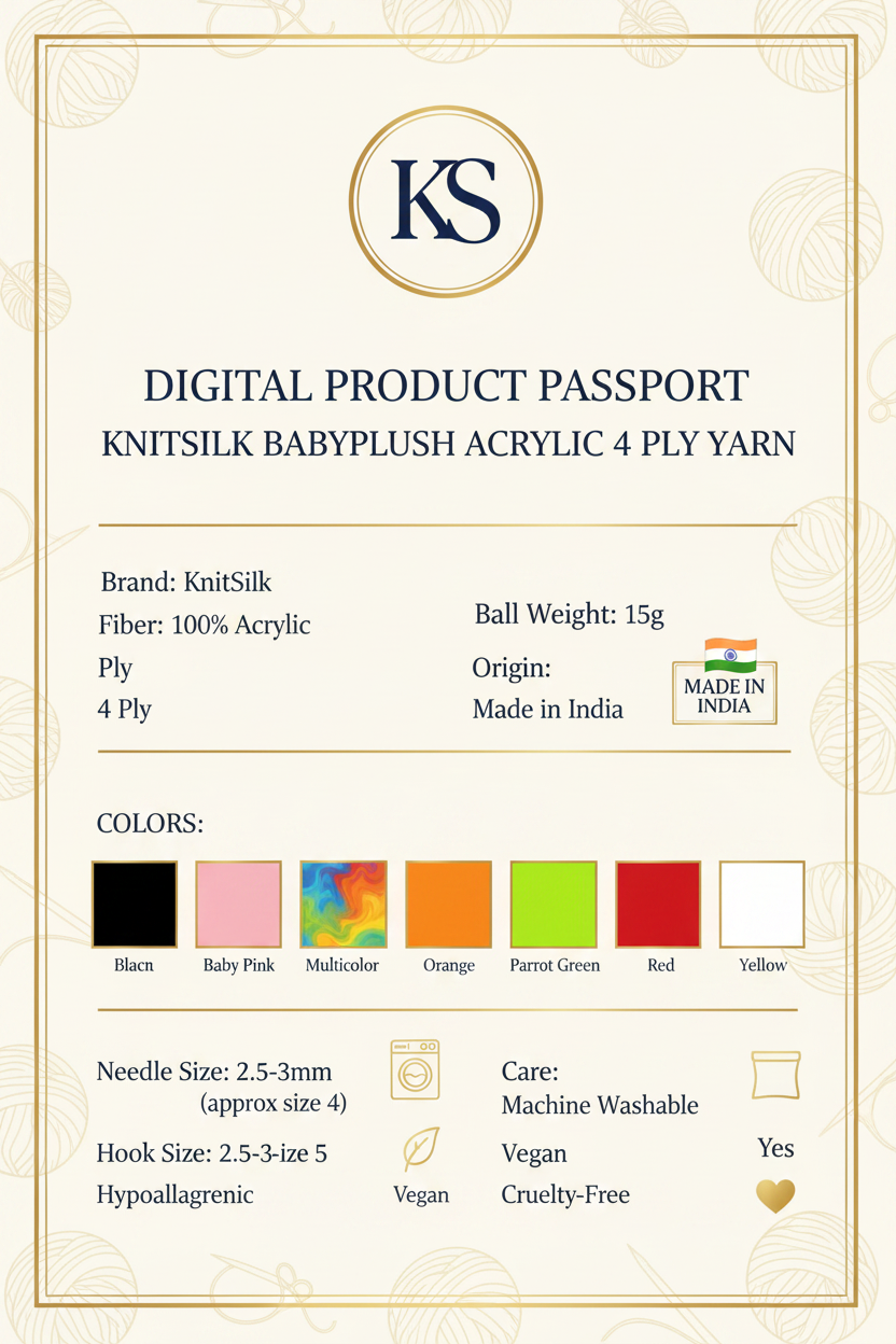 KnitSilk BabyPlush Digital Product Passport