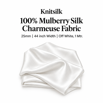 KnitSilk Charmeuse fabric main image with embedded product text