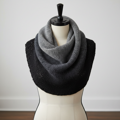 Knitsilk 3 Ply 100% Mulberry Silk Lace Weight Yarn –Black and Grey(50g / 260 Yards)