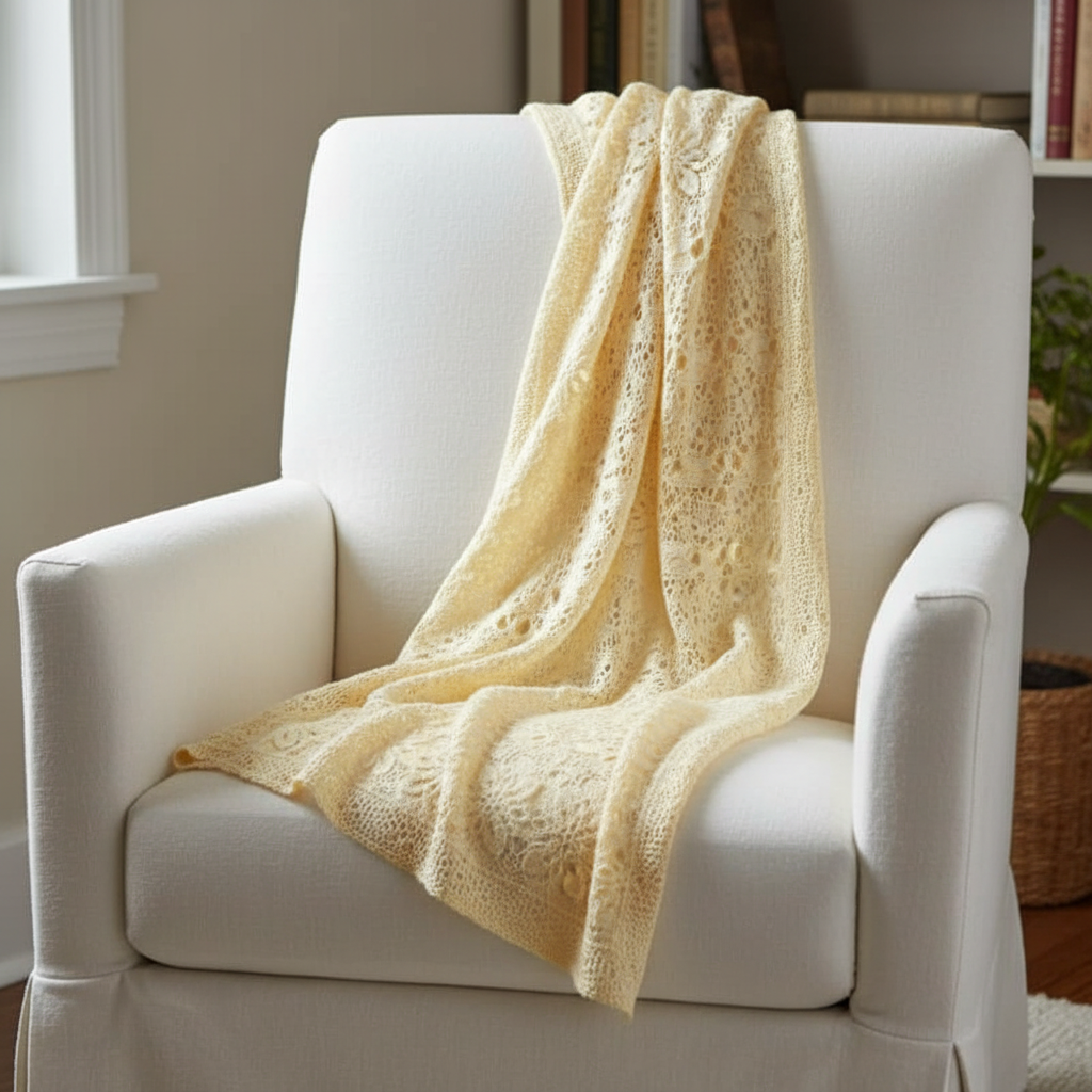 Knitsilk 3 Ply 100% Mulberry Silk Lace Weight Yarn –Pastel Yellow(50g / 260 Yards)