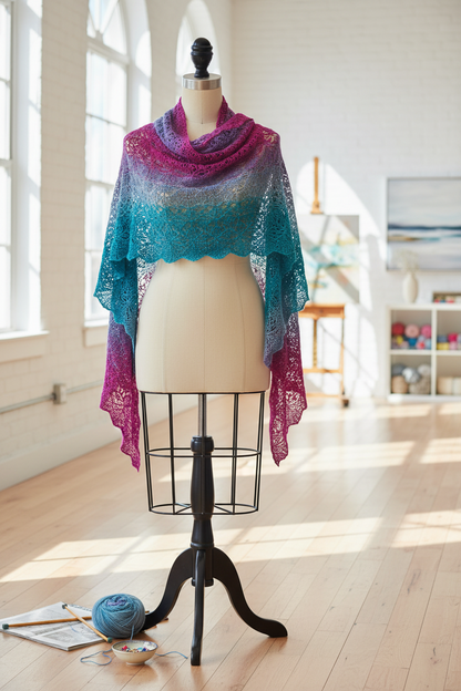 Knitsilk Silk Roving Worsted Yarn 100% Recycled & Hand-Dyed |100 gm,225 Yards | Cancun