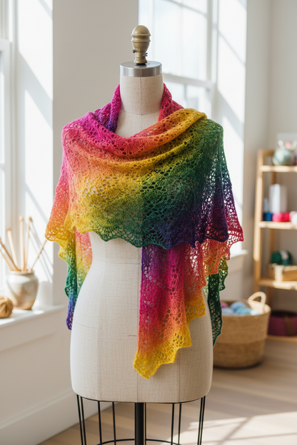 Knitsilk Silk Roving Worsted Yarn 100% Recycled & Hand-Dyed |100 gm,225 Yards | Rio