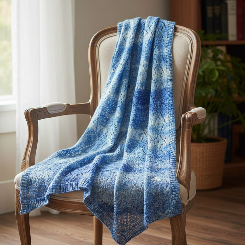 Knitsilk Top Yarn – Mulberry Silk Roving Yarn in Shades of Blue Whi