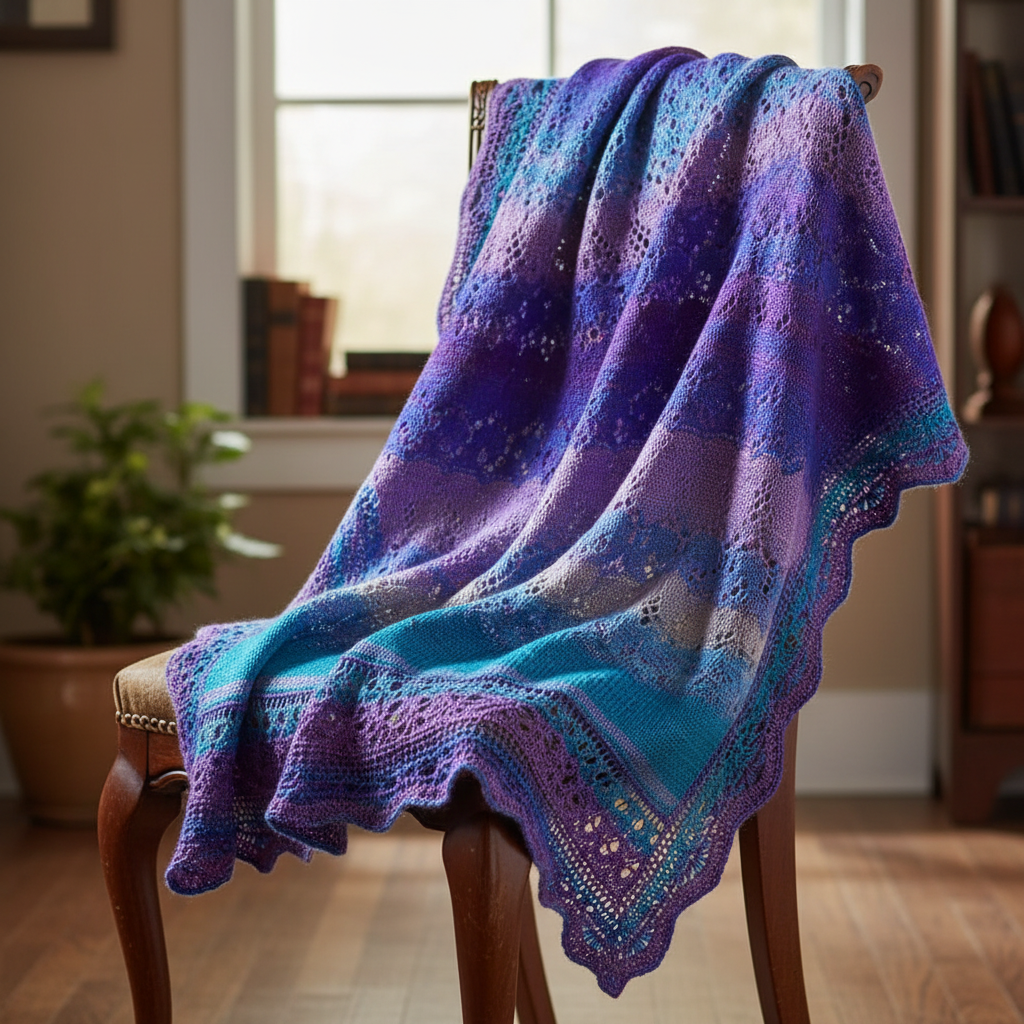 Knitsilk Top Yarn – Mulberry Silk Roving Yarn in Shades of Purple Blue Whi