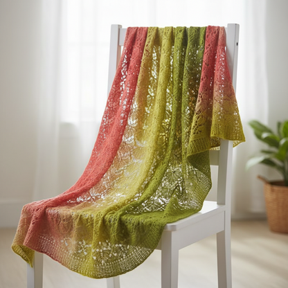 Knitsilk 3 Ply 100% Mulberry Silk Lace Weight Yarn –Dark olive and Red (50g / 260 Yards)