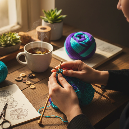 Knitsilk Top Yarn – Mulberry Silk Roving Yarn in Shades of Purple Blue Whi