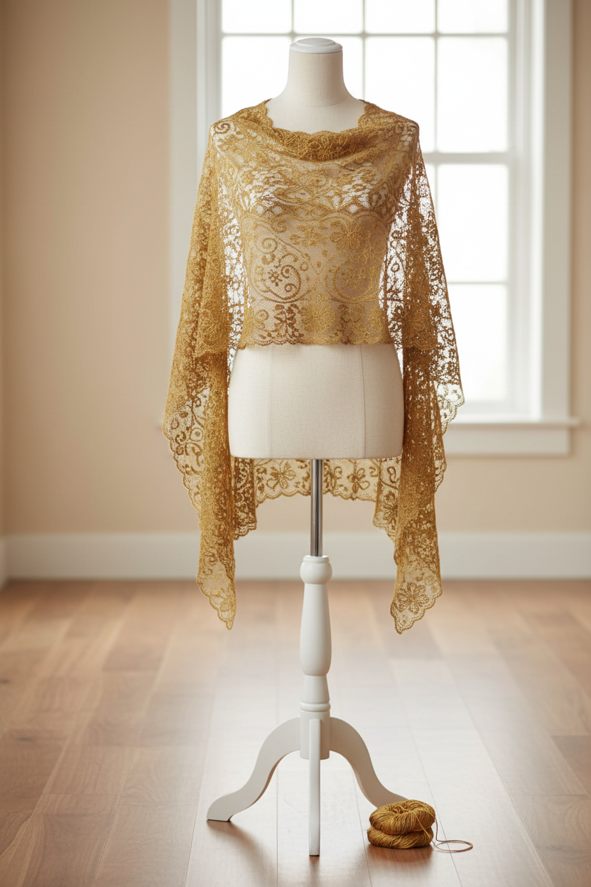 Knitsilk 3 Ply 100% Mulberry Silk Lace Weight Yarn –Golden mustard(50g / 260 Yards)