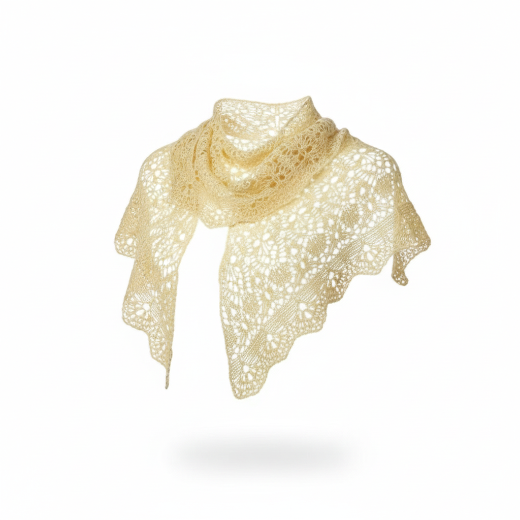 Knitsilk 3 Ply 100% Mulberry Silk Lace Weight Yarn –Pastel Yellow(50g / 260 Yards)