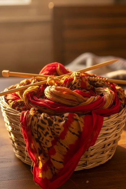 Knitsilk Super Bulky Hand?Dyed Soft Sari Silk & Chiffon Ribbon Yarn, Multicolor