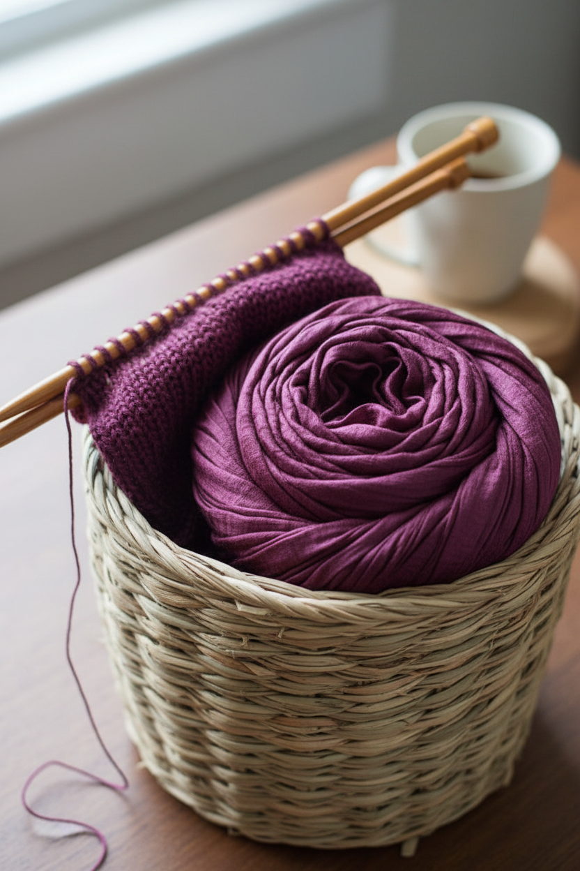 Knitsilk Super Bulky HandDyed Soft Sari Silk & Chiffon Ribbon Yarn, Dark brown