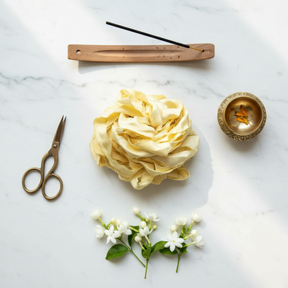 Knitsilk Recycled Sari Silk Ribbon Yarn — Super Bulky Lemon (50g / 30 yd)