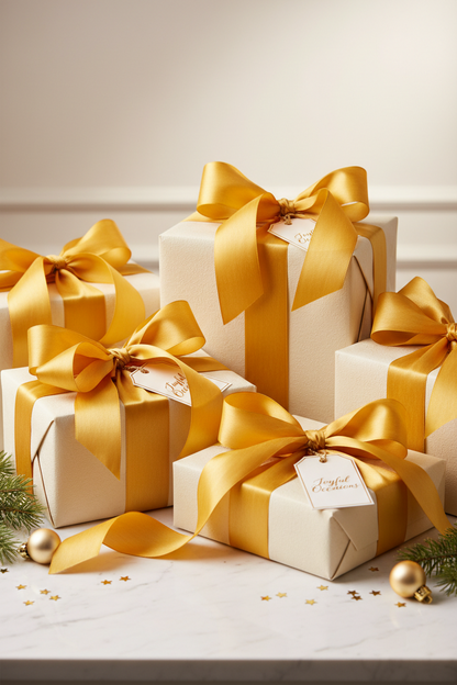 Knitsilk Luxurious Dupioni Satin Ribbon (1.5 "x 7yds x 3count), Yellow Ribbon Set for Gift Wrapping, Decorating Bouquet Wrap and Crafts