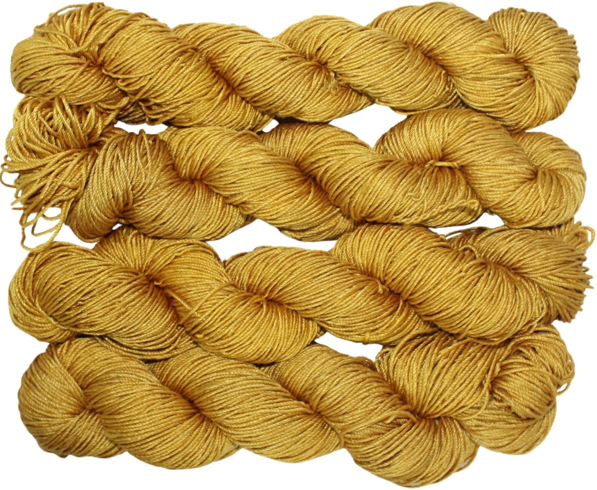 Knitsilk 3 Ply 100% Mulberry Silk Lace Weight Yarn – Mustard (50g / 260 Yards)
